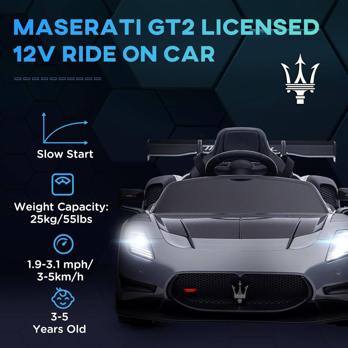 Aiyaplay Maserati GT2 12V Grey