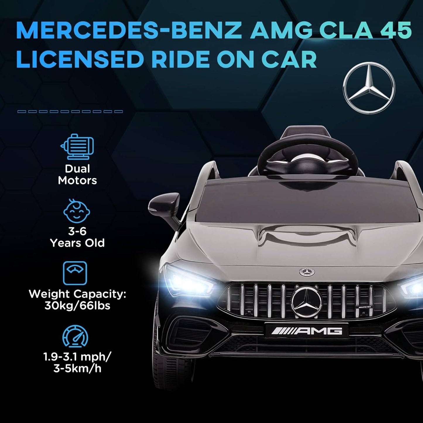 Aiyaplay Mercedes AMG CLA 45 Licensed 12V Black