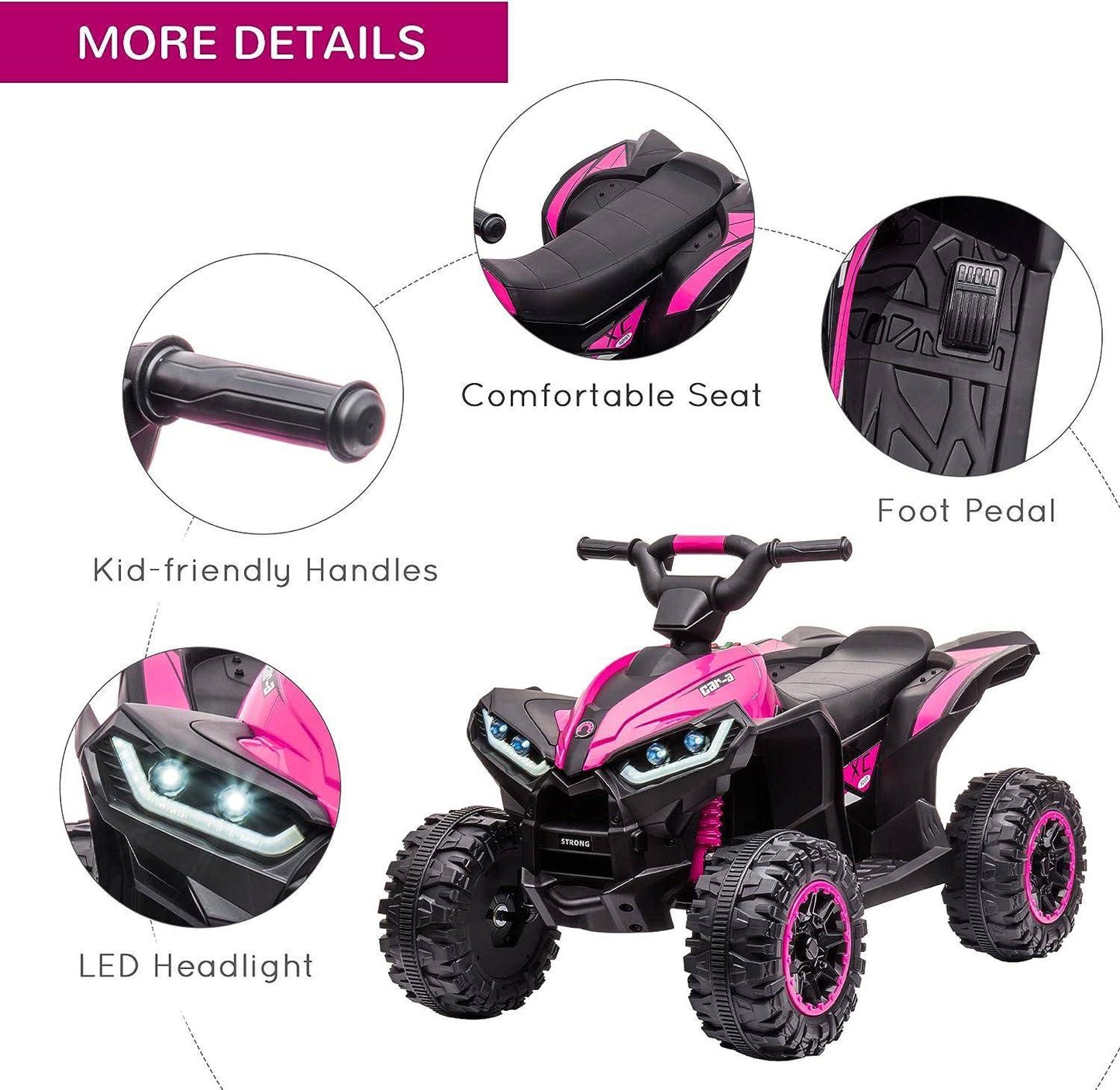 Homcom 12V Quad Bike Kids Ride on Car Pink