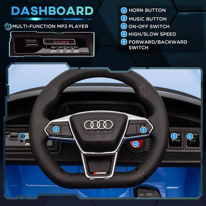 Audi Licensed 12V Kids Electric Ride-On Car Blue