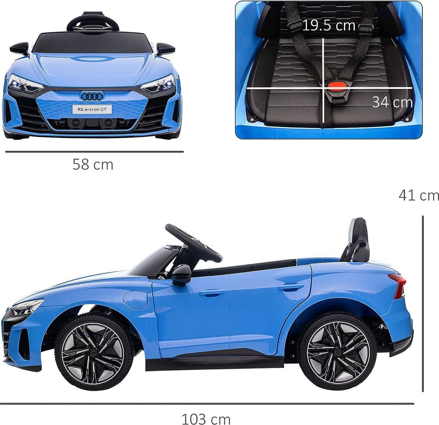 Audi Licensed 12V Kids Electric Ride-On Car Blue